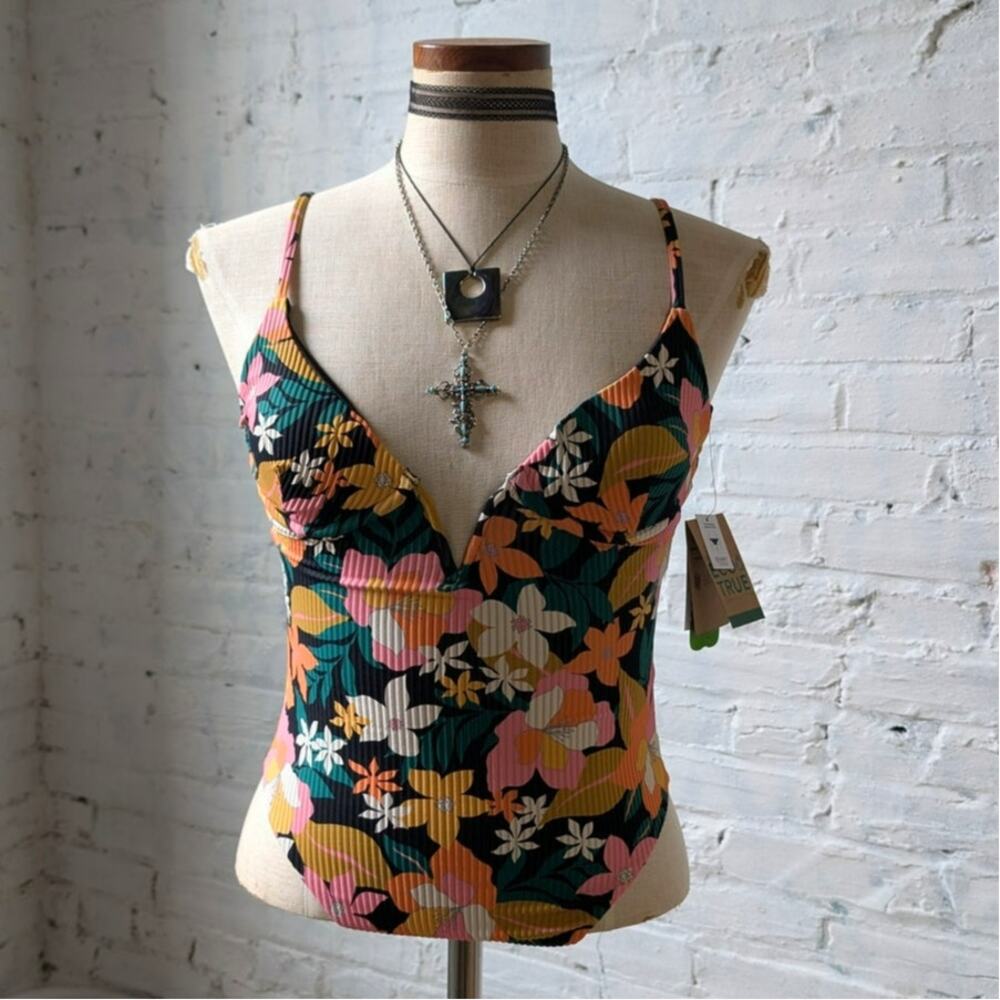 Volcom Had Me At Aloha Retro One Piece Swimsuit NWT Floral Y2K Festival Surf XS